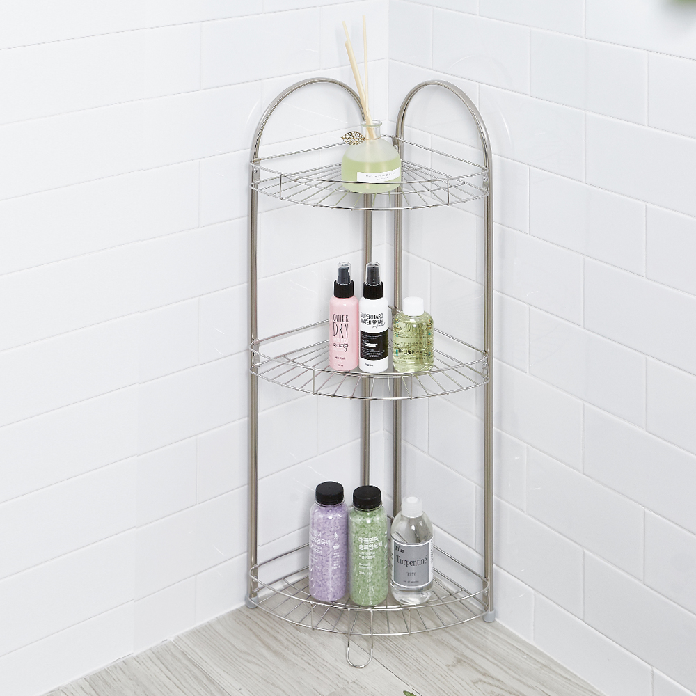 할메이드 스텐 욕실 코너선반 3단 소