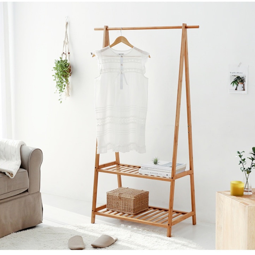 원목 선반형 소형 행거 매장용 행거 작은 행거 양복걸이