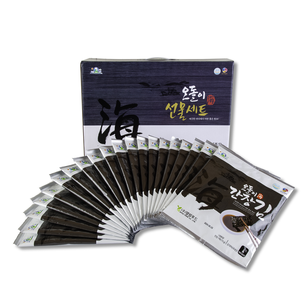 맛있는 구운김 재래김 간장김 국내산 김 선물세트 원초 100% 5매 10g x 20봉 - 상세 이미지 2