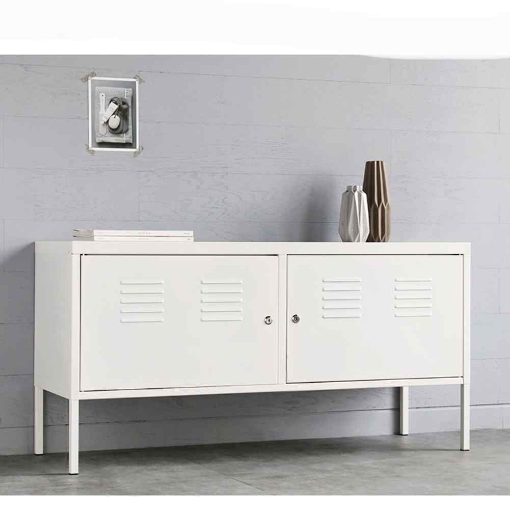 높은 철제 키큰거실장 티브 다이 화이트 TV장