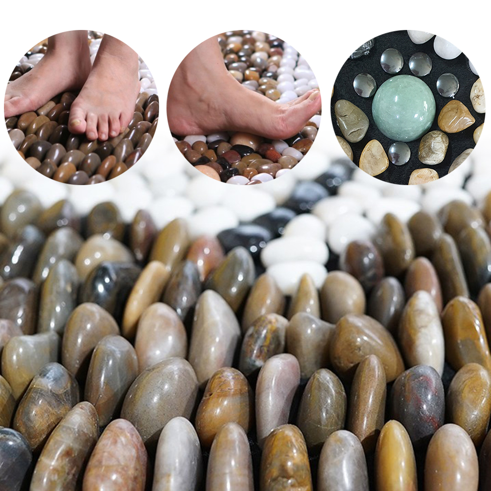 세운돌 나비 150x40 천연 돌매트 자갈 발 발바닥 지압판 지압매트 조약돌 마사지 카펫 추석명절 부모님 선물 - 상세 이미지 2