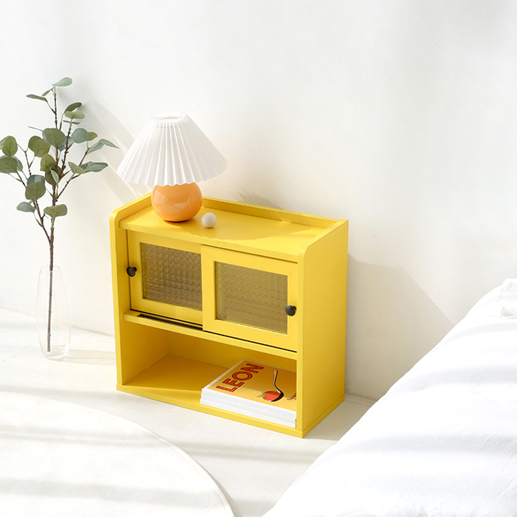 폴라보 미니수납장 좁은 2문 SHM4247SL 470x200x420mm, 2단, 옐로우 9344.4183 - 상세 이미지 4