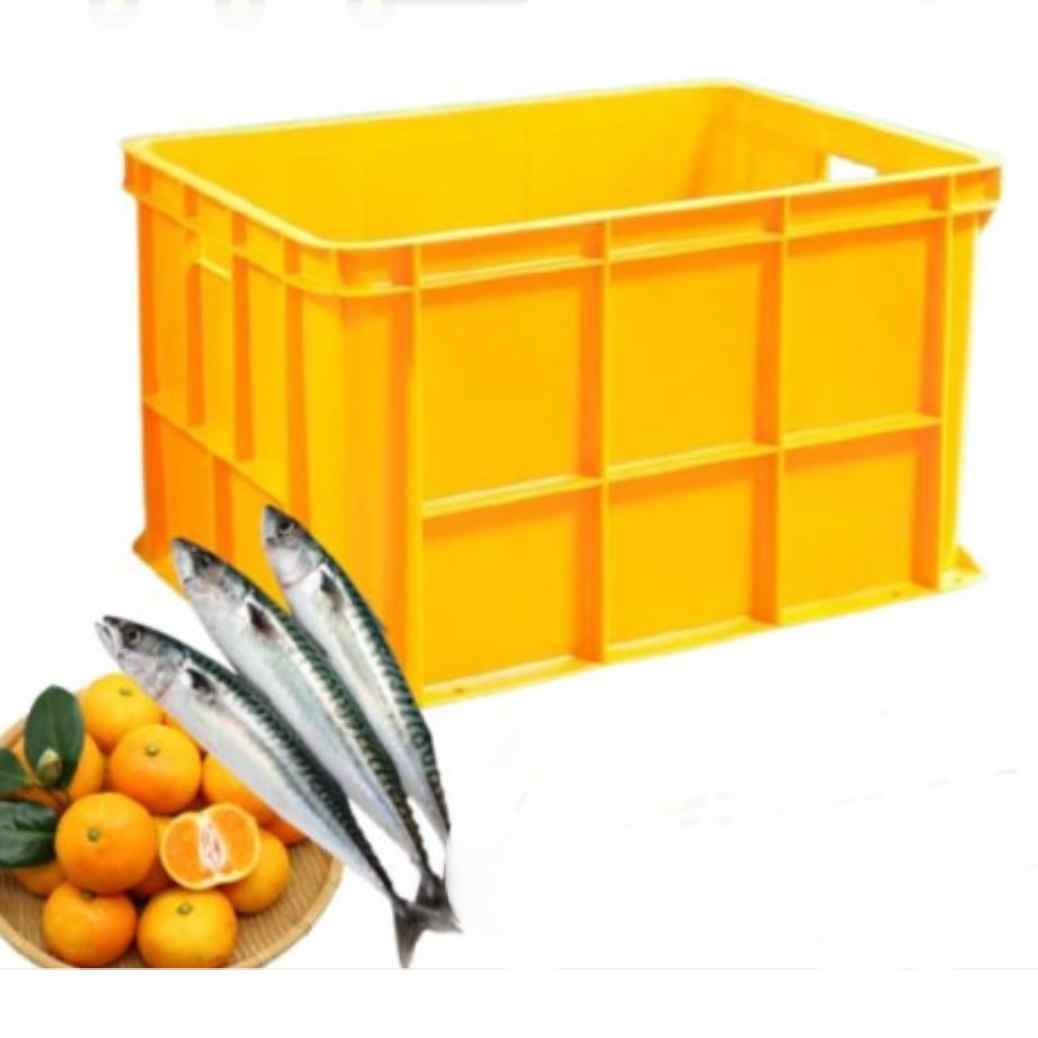 초대형 노란 플라스틱 바구니 사과상자 컨테이너박스 수산물 박스