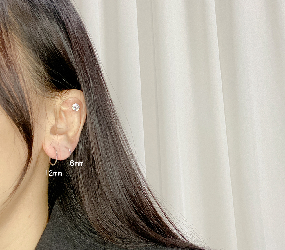 1mm 세그먼트 써지컬 링 피어싱 귀걸이 - 상세 이미지 3