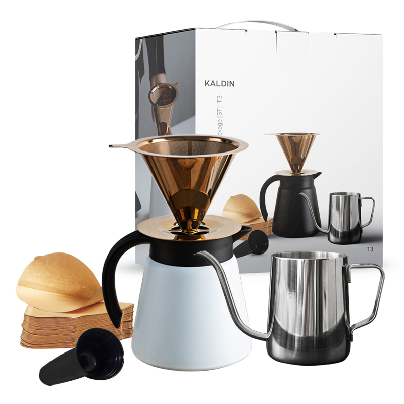 칼딘 티타늄 코트 보온보냉 핸드드립 패키지 T3 화이트 드립세트