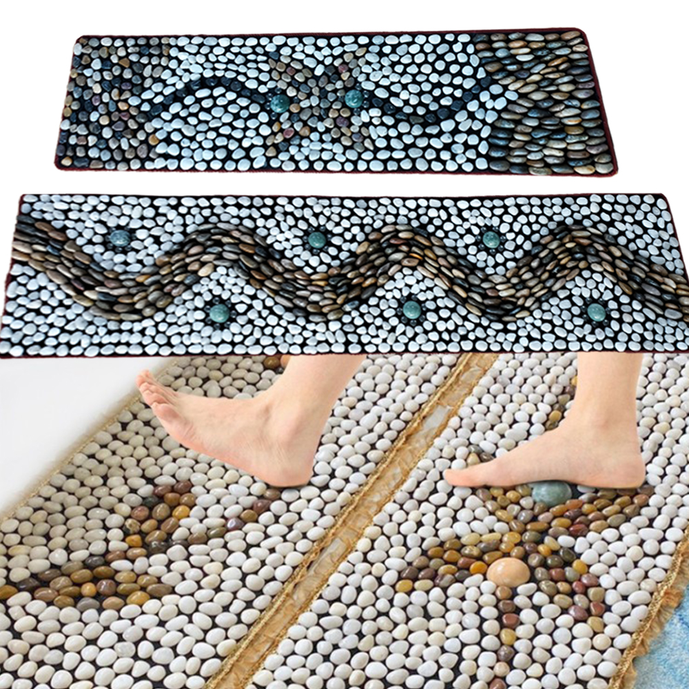 세운돌 나비 150x40 천연 돌매트 자갈 발 발바닥 지압판 지압매트 조약돌 마사지 카펫 추석명절 부모님 선물 - 상세 이미지 3