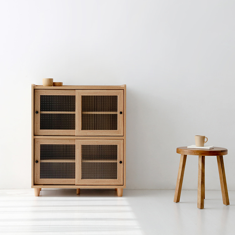 폴라보 수납장 좁은 4문 B형 810x400x970mm, 2단, 캄포어베니어 3085.6776 - 상세 이미지 3