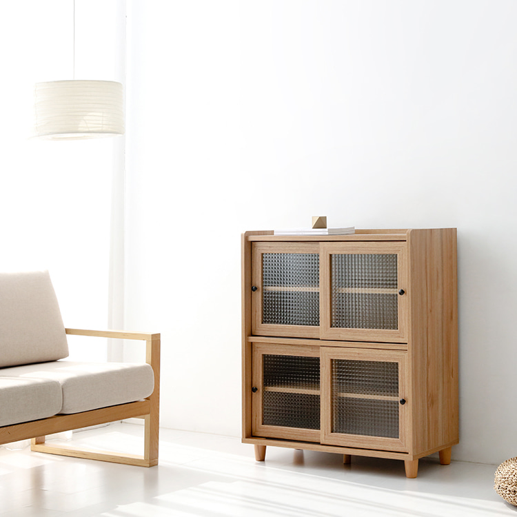 폴라보 수납장 좁은 4문 B형 810x400x970mm, 2단, 캄포어베니어 3085.6776 - 상세 이미지 3