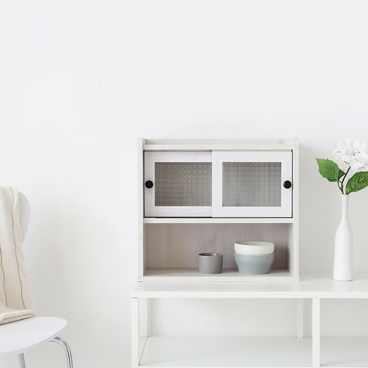폴라보 미니수납장 좁은 2문 SHM4247SL 470x200x420mm, 2단, 화이트파인베니어 4712.1145 - 상세 이미지 2