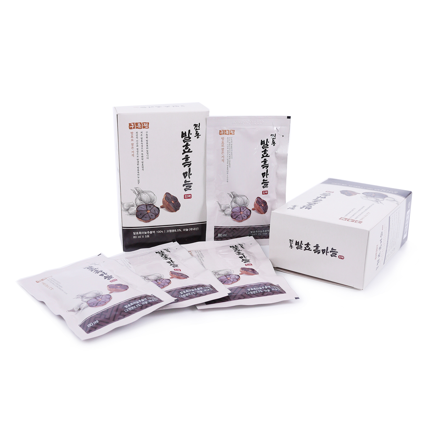 구록원 발효 흑마늘 진액 80ml 30포 선물세트 흙마늘 엑기스 즙 100% - 상세 이미지 3