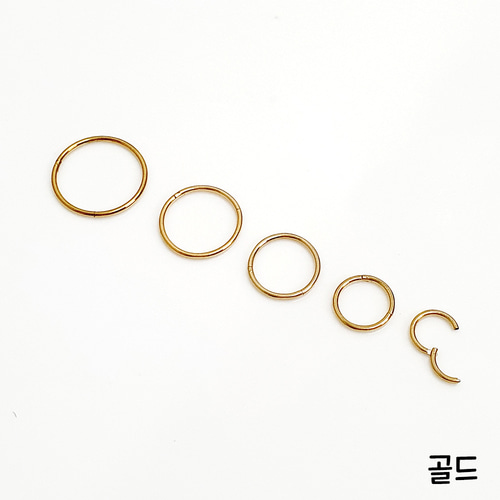 1mm 세그먼트 써지컬 링 피어싱 귀걸이 - 상세 이미지 2