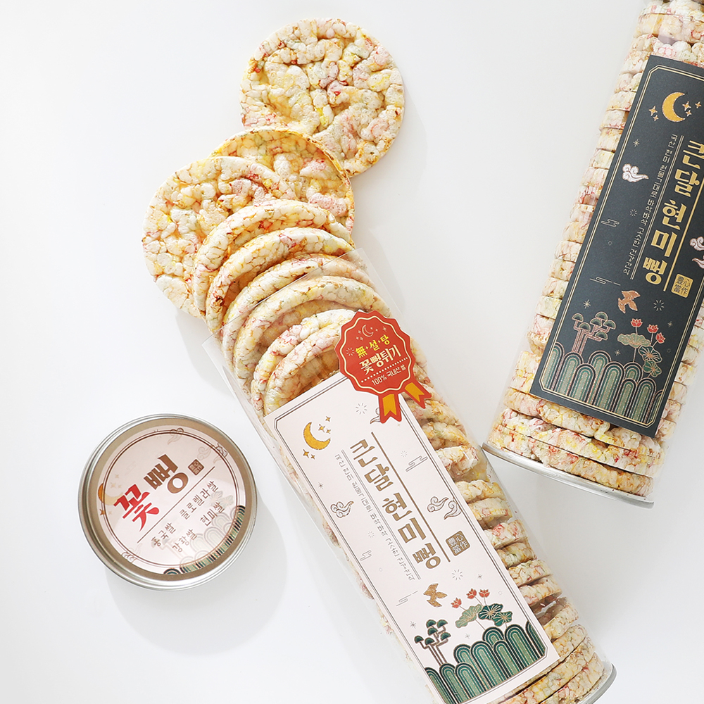 풍심당 쌀과자 큰 달 현미 꽃 뻥튀기 (140g) - 상품 이미지