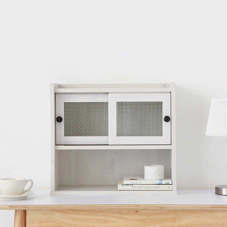 폴라보 미니수납장 좁은 2문 SHM4247SL 470x200x420mm, 2단, 화이트파인베니어 4712.1145 - 상세 이미지 3