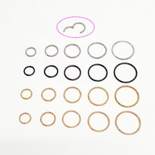 1mm 세그먼트 써지컬 링 피어싱 귀걸이 - 메인 이미지