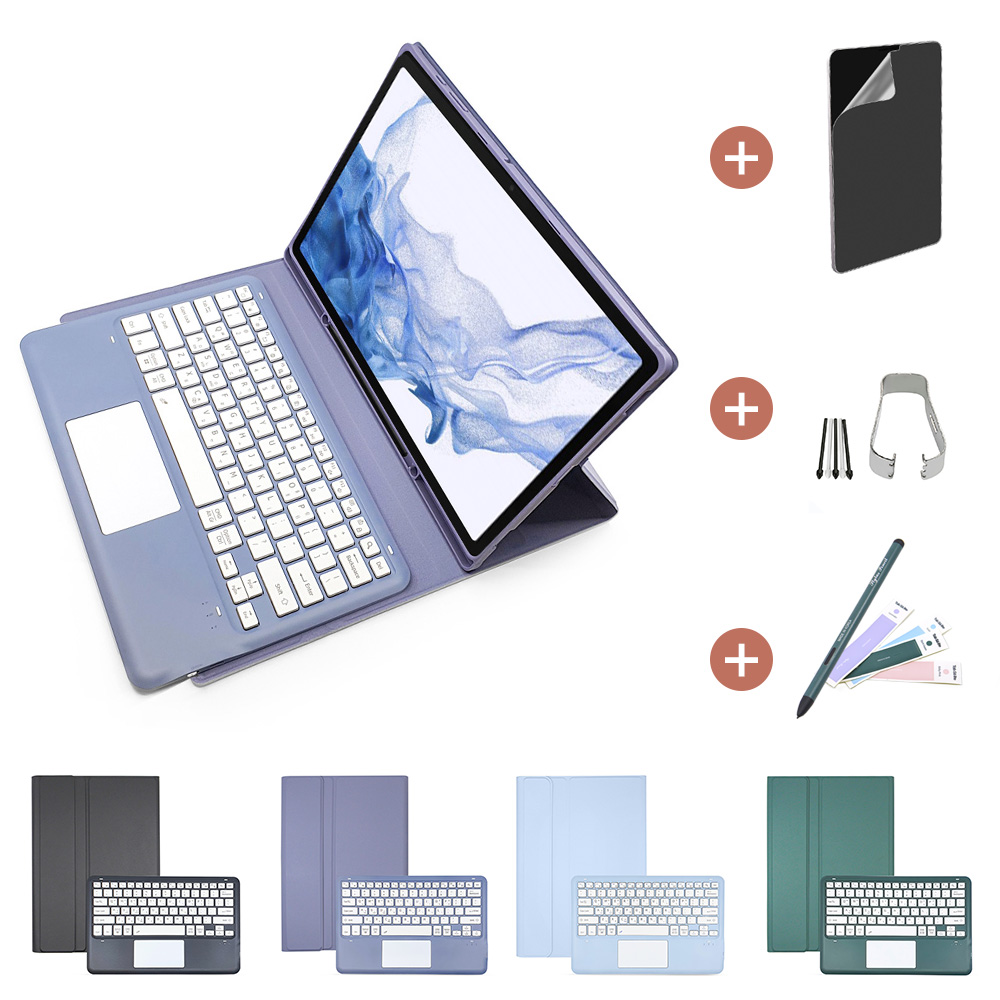 삼성 갤럭시탭 S8 플러스 S7 플러스 S7 FE 공용 S펜수납 콤비 블루투스 터치패드 키보드 북커버 케이스 t970 t773 x800