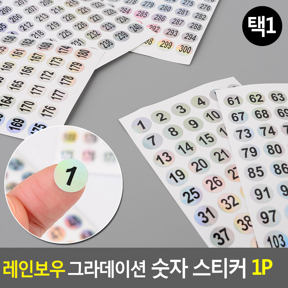 번호 스티커 넘버 숫자 원형 날짜 홀로그램스티커 - 상세 이미지 4