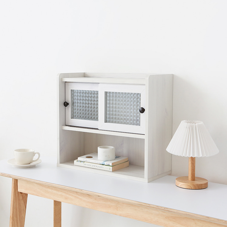 폴라보 미니수납장 좁은 2문 SHM4247SL 470x200x420mm, 2단, 화이트파인베니어 4712.1145 - 상세 이미지 4