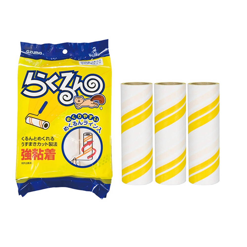 아즈마 사선커팅 리필테이프 3롤 테이프클리너 돌돌이