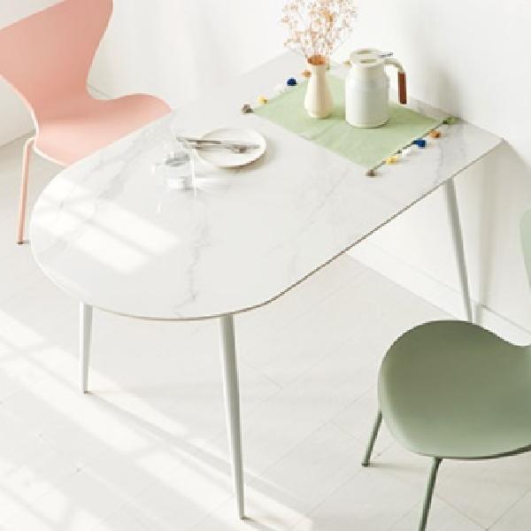 업소용 테이블 세라믹 상판 식탁 거실용 식당 테이블 반원테이블