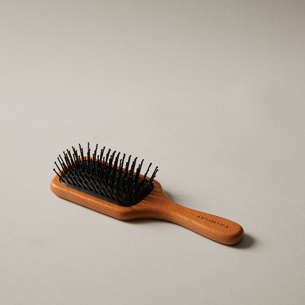 아로마티카 우든 스칼프 브러쉬 미디엄 M사이즈 65x200mm 나무 패들 두피 마사지 빗