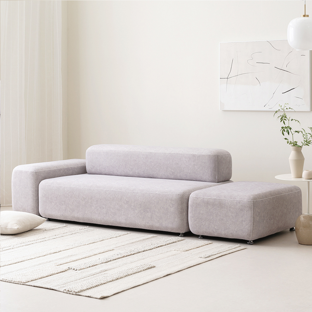 (희망일배송) 몽쉘 모듈형 기능성 조야 패브릭 소파 핑크믹스, 3인용