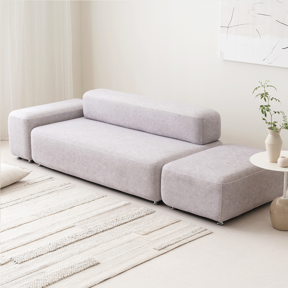 (희망일배송) 몽쉘 모듈형 기능성 조야 패브릭 소파 핑크믹스, 3인용