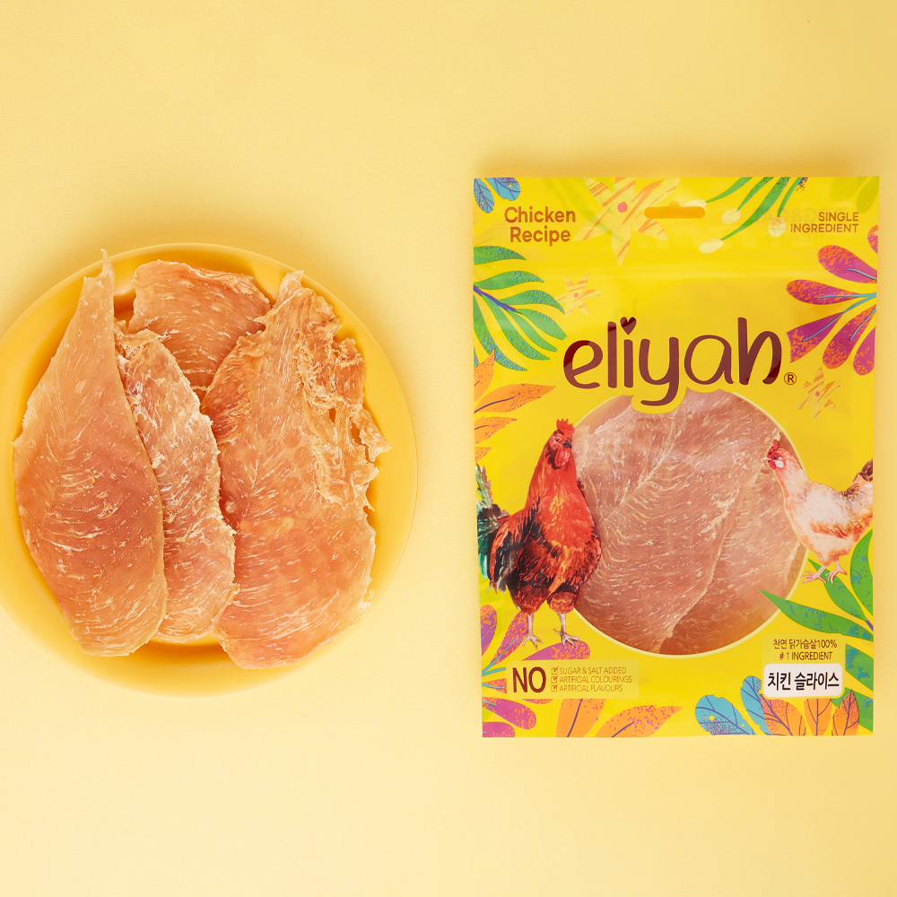 엘리야 치킨 슬라이스 무첨가 닭가슴살 강아지 애견 건강한 개 간식 육포 100G 이미지 4