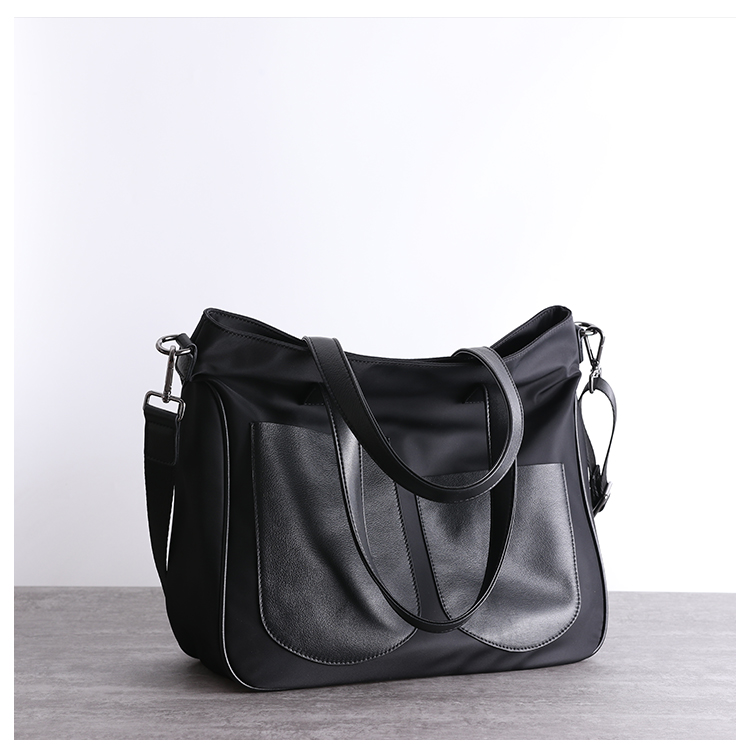 가죽 포켓 프라다천 남녀 가벼운 나일론 소재 대용량 빅사이즈 도트백 출근 대학생 책 가방