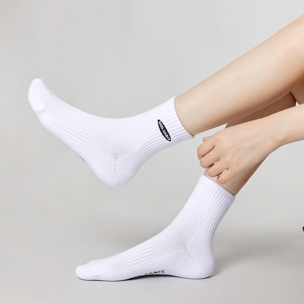 에멜강스 스포츠양말 자수 포인트 두꺼운 쿠션 중목 런닝 헬스 - 상세 이미지 4