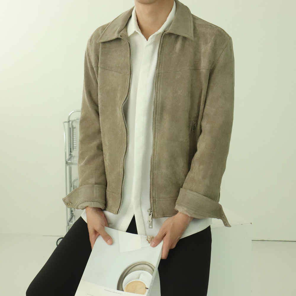 남자스웨이드자켓 모직 오버핏 트러커 남자자켓 이미지 3
