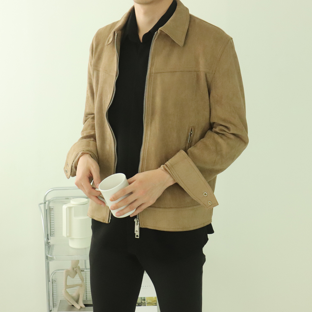 남자스웨이드자켓 모직 오버핏 트러커 남자자켓 이미지 2