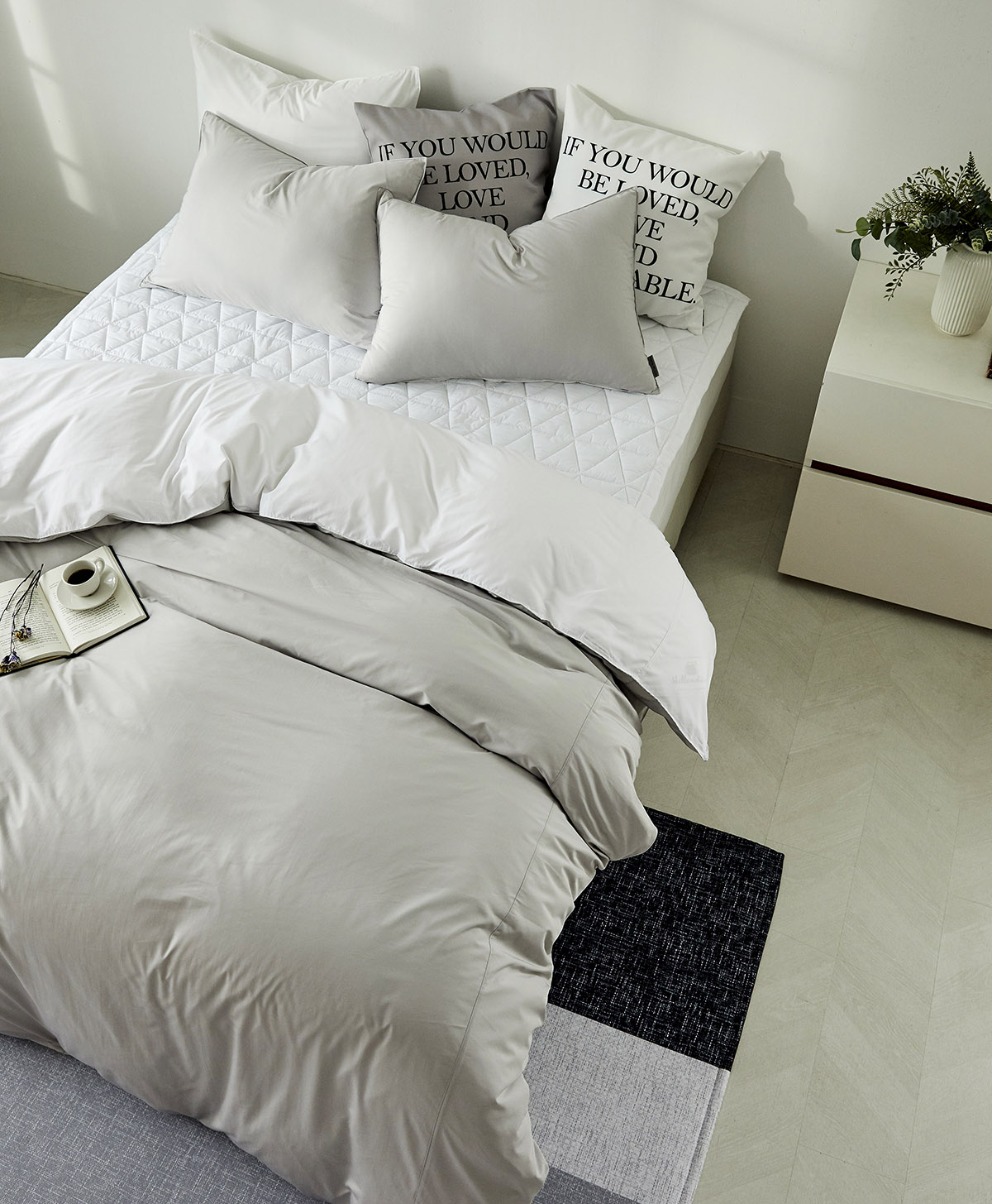 호텔침구 모달60수 이불세트 겨울 알러지케어 사계절 신혼 화이트 이불세트 Q