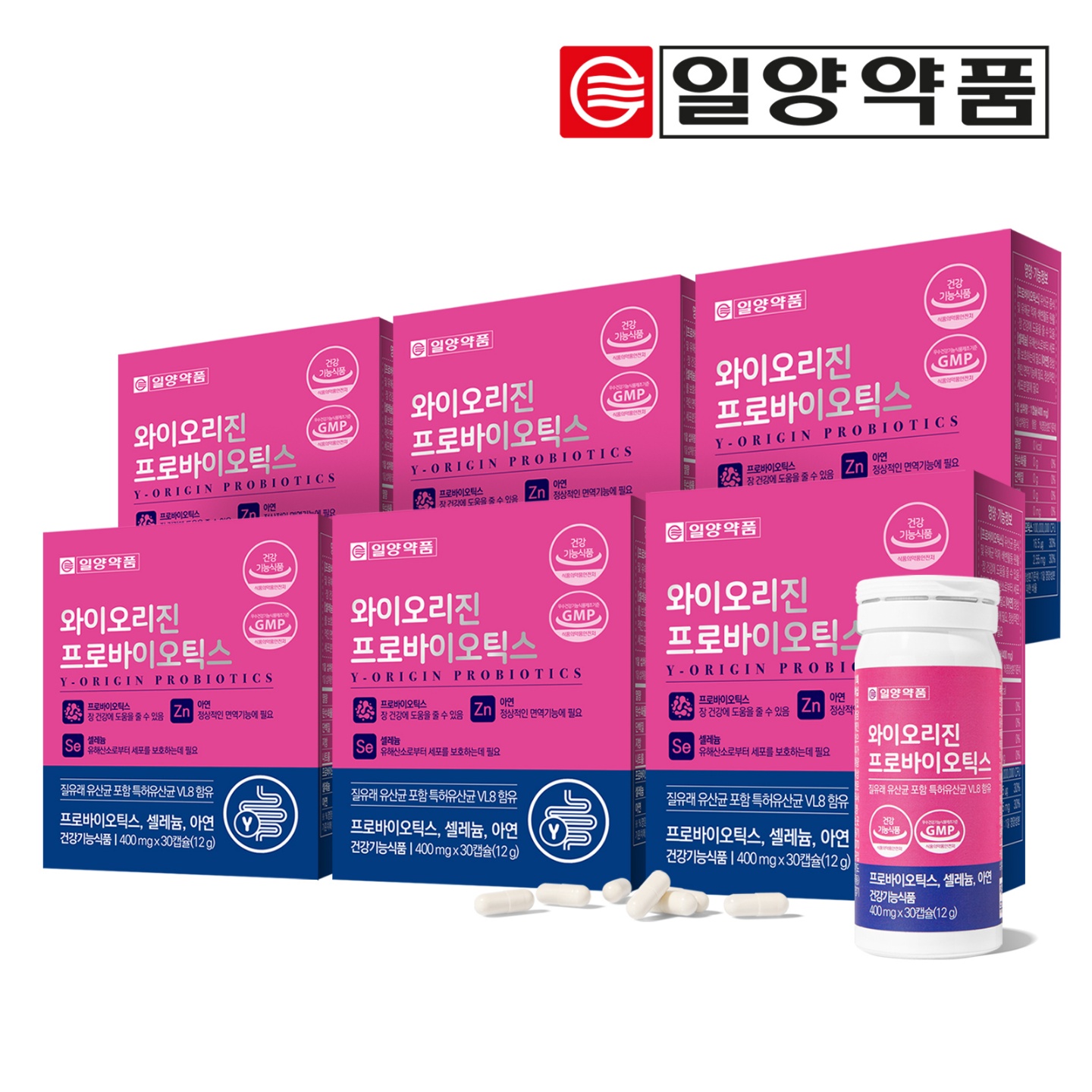 일양약품 와이오리진 프로바이오틱스 질유래유산균 30캡슐(6박스/6개월분)