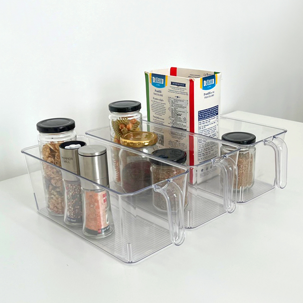 리룸 투명 정리함 리빙박스 팬트리 수납함 냉장고정리 핸들형 정리바구니 일반형