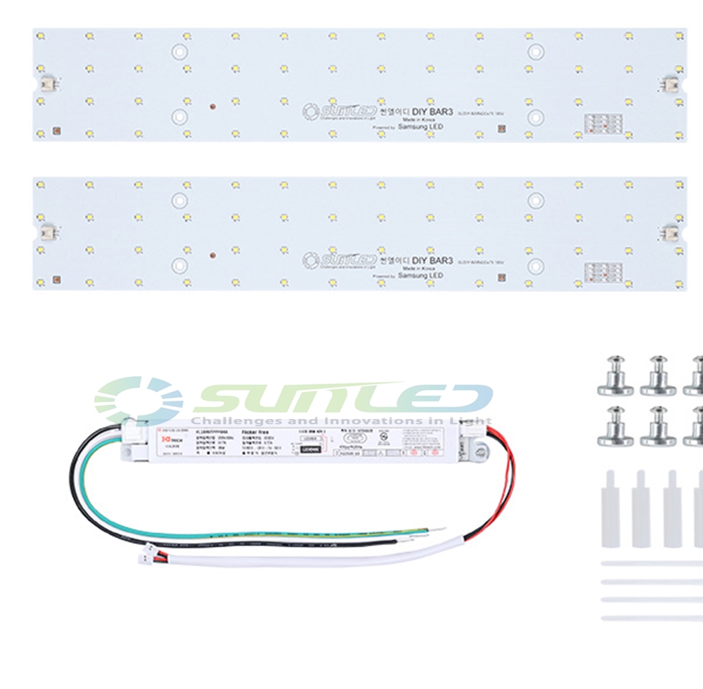 국산 LED모듈 램프 자석부착식 주방등 36W KS안정기 리폼 전등 PCB기판 DIY