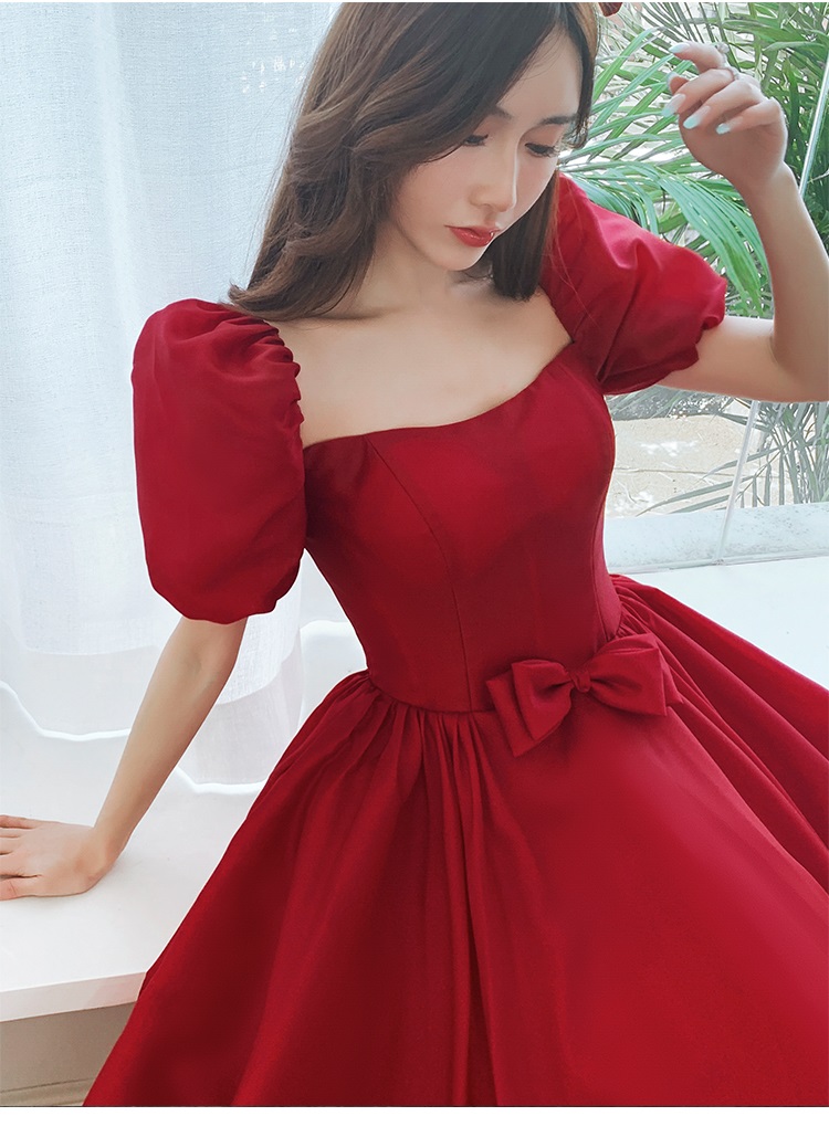 리본 셀프웨딩 2부 약혼 파티 연주회 피로연 스냅촬영 이브닝 레드드레스 이미지 3