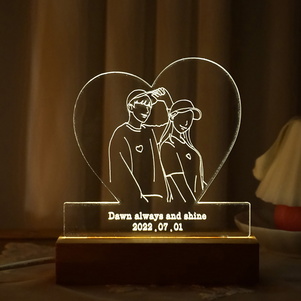아크릴 무드등 제작 드로잉 기념일선물 커플선물