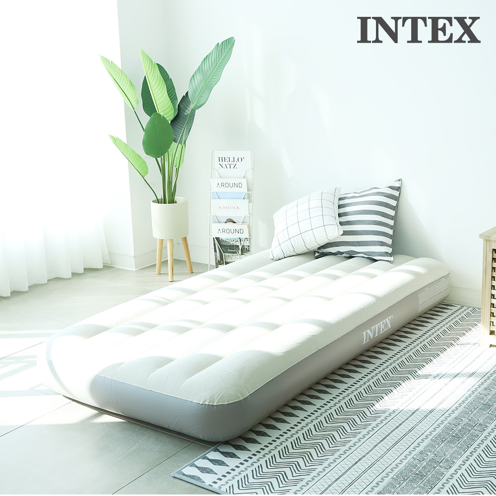 인텍스 에어매트 캠핑매트 침대 캠핑용 휴대용 매트리스 광폭싱글 아이보리