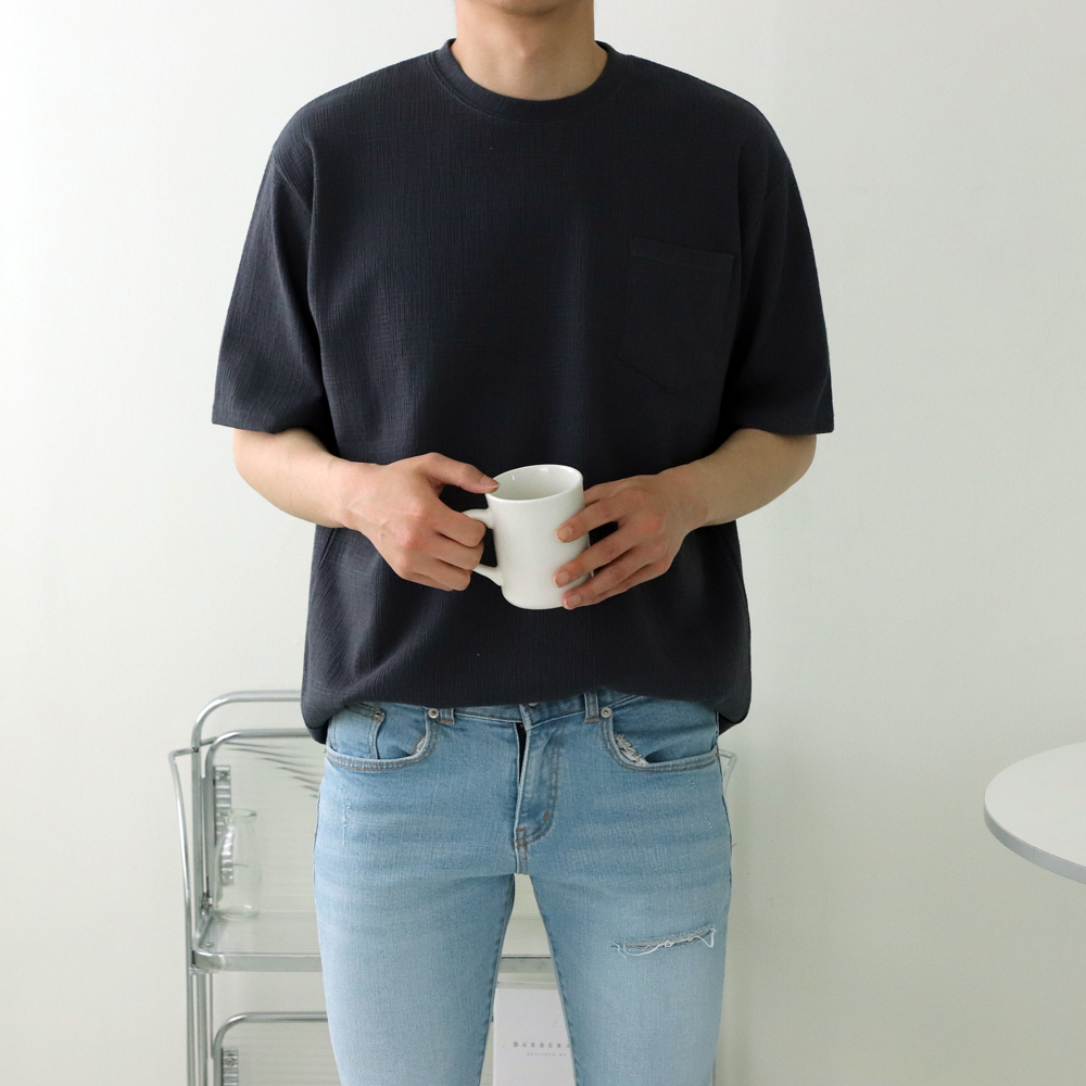 1+1 남자반팔티 구김없는 빅사이즈 남성오버핏반팔 - 상세 이미지 5