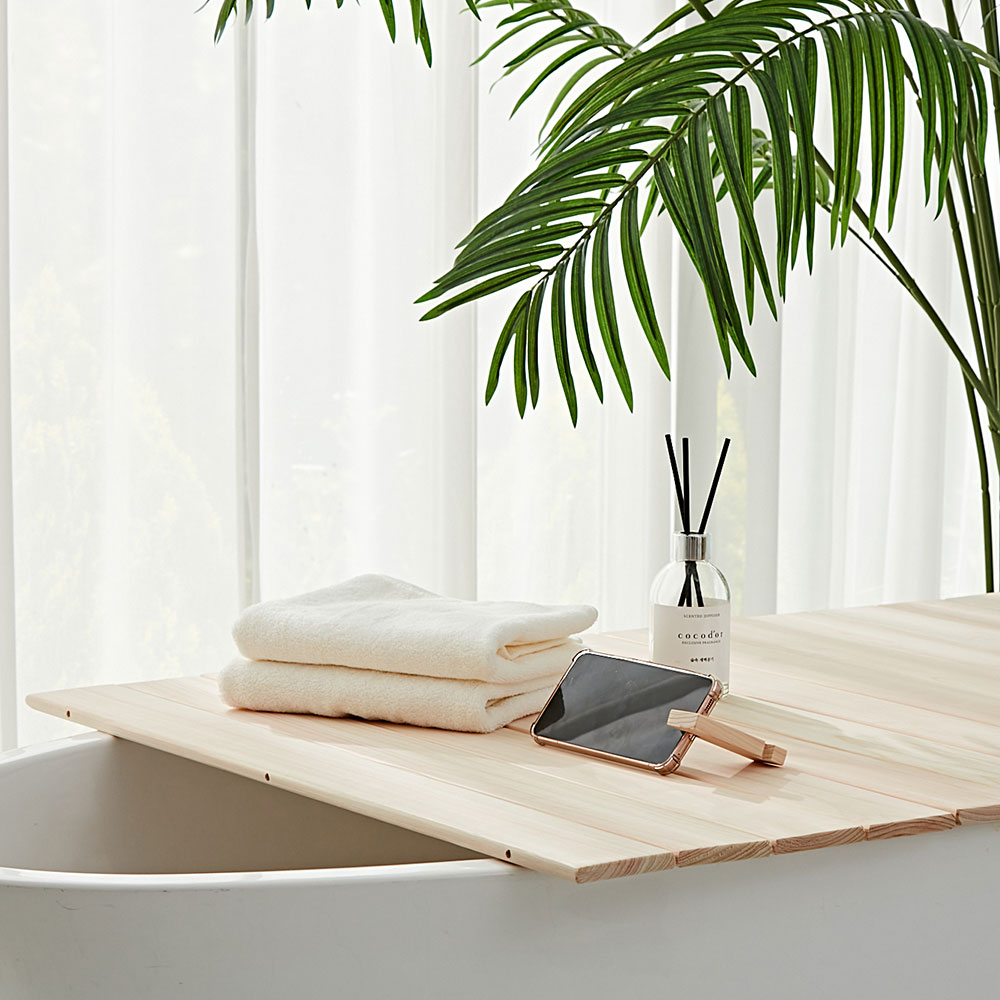 편백나무 욕조덮개 접이식 욕조트레이 반신욕덮개/70cmx30cm 일반형 - 상세 이미지 2