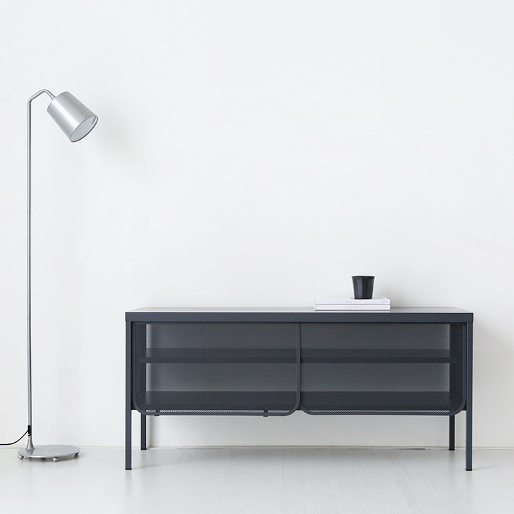 CHAPUL 캐비넷 수납장 라운드형 1225x395x560mm, 2단, 다크그레이 1476.7890 - 상세 이미지 5