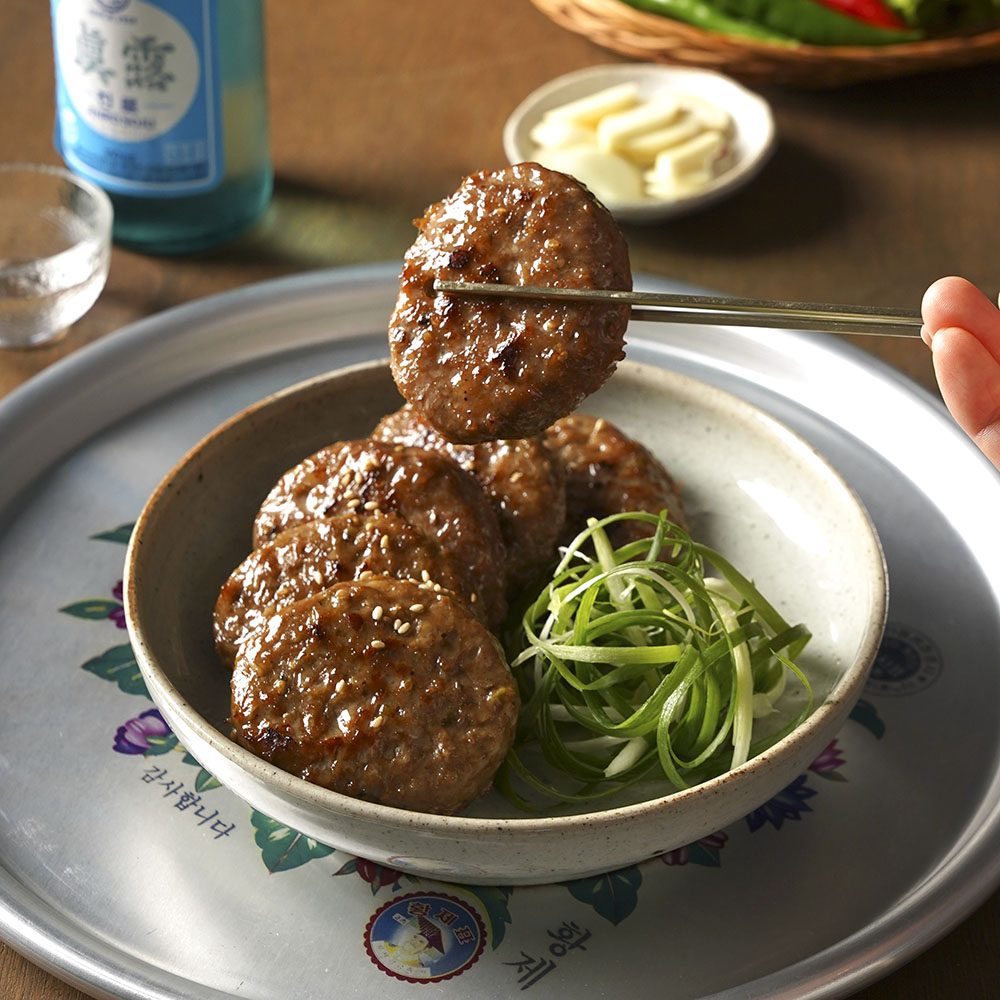 [한식푸우X온밥엔]한돈100% 참나무훈연 육즙촉촉 떡갈비구이 500g 함박스테이크 너비아니 이미지 4