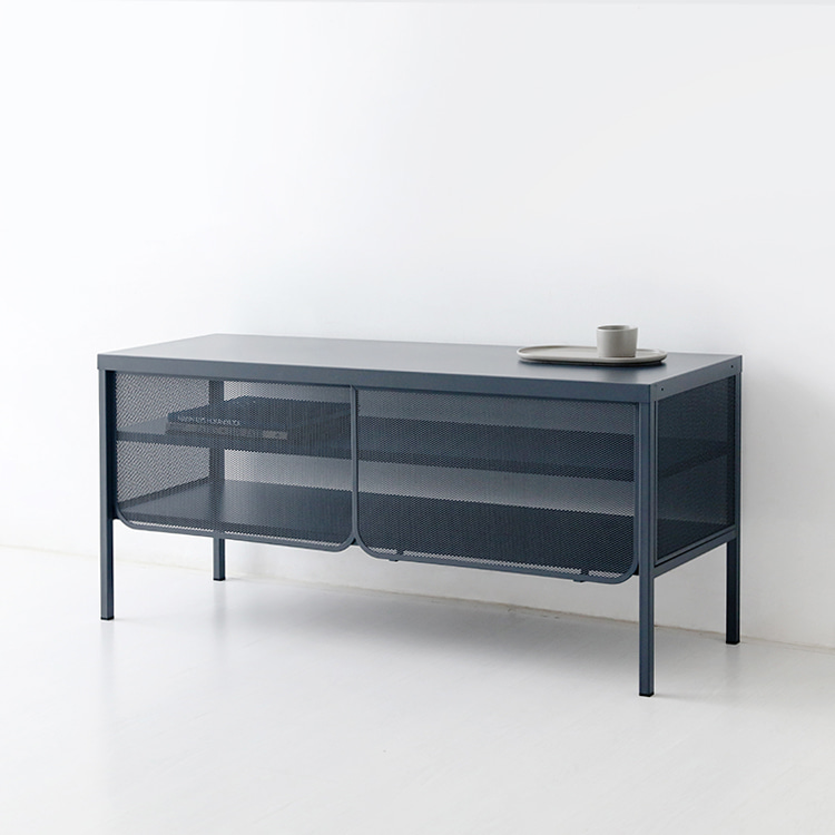 CHAPUL 캐비넷 수납장 라운드형 1225x395x560mm, 2단, 다크그레이 1476.7890 - 상세 이미지 2