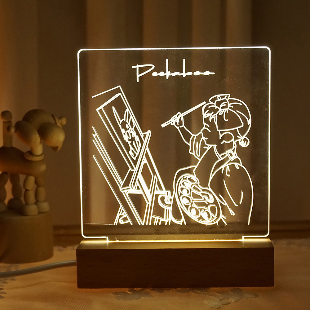 아크릴 무드등 제작 드로잉 기념일선물 커플선물