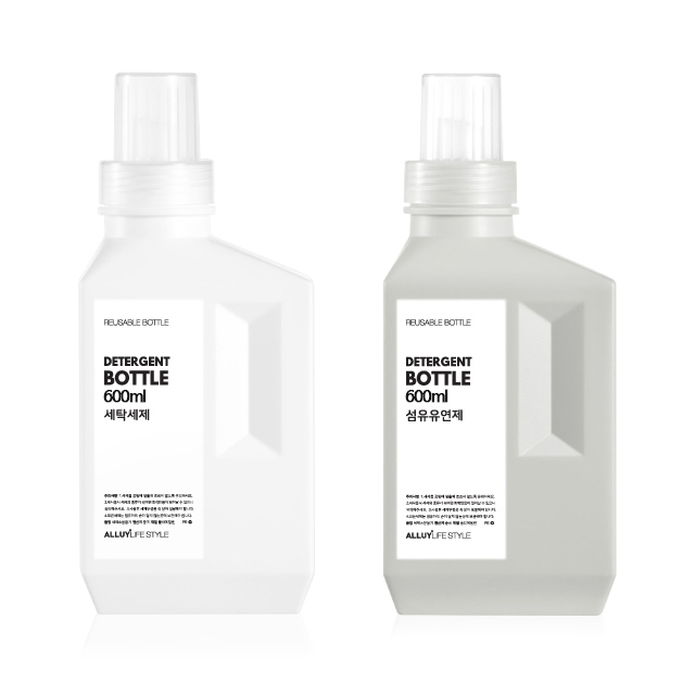 세제소분용기 세탁 세제통 공병 화이트 세탁세제 400ml - 상세 이미지 2