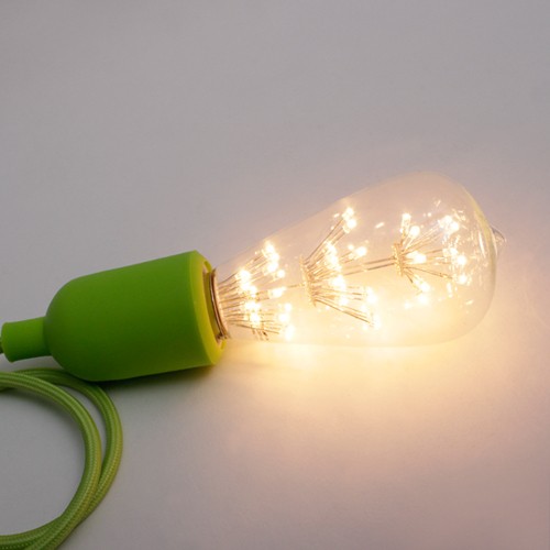 LED 에디슨 전구 투명 눈꽃 ST64 2W 유리 볼전구 카페 램프 - 상품 이미지