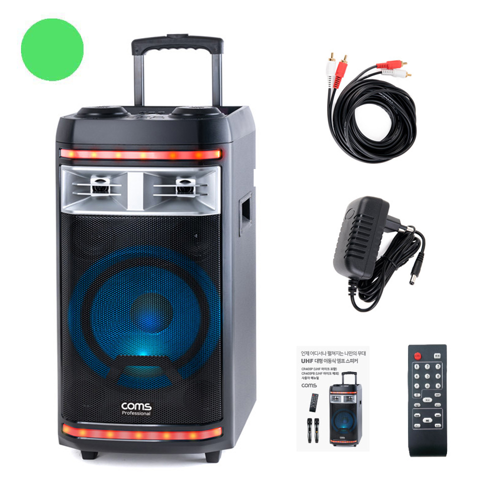 이동식 휴대용 블루투스 버스킹 앰프 스피커 노래방 마이크 CR400PBS5 이미지 2