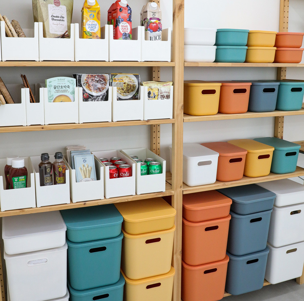 펜트리정리함 팬트리수납함 주방 옷 장난감 정리 손잡이형소형 (뚜껑O)