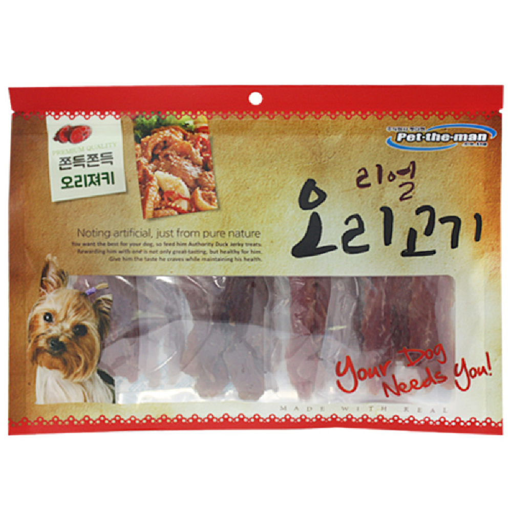 대용량 강아지 사사미 간식 헬로도기 리얼 훈제 오리 고기 오리고기, 300g, 1개 - 메인 이미지