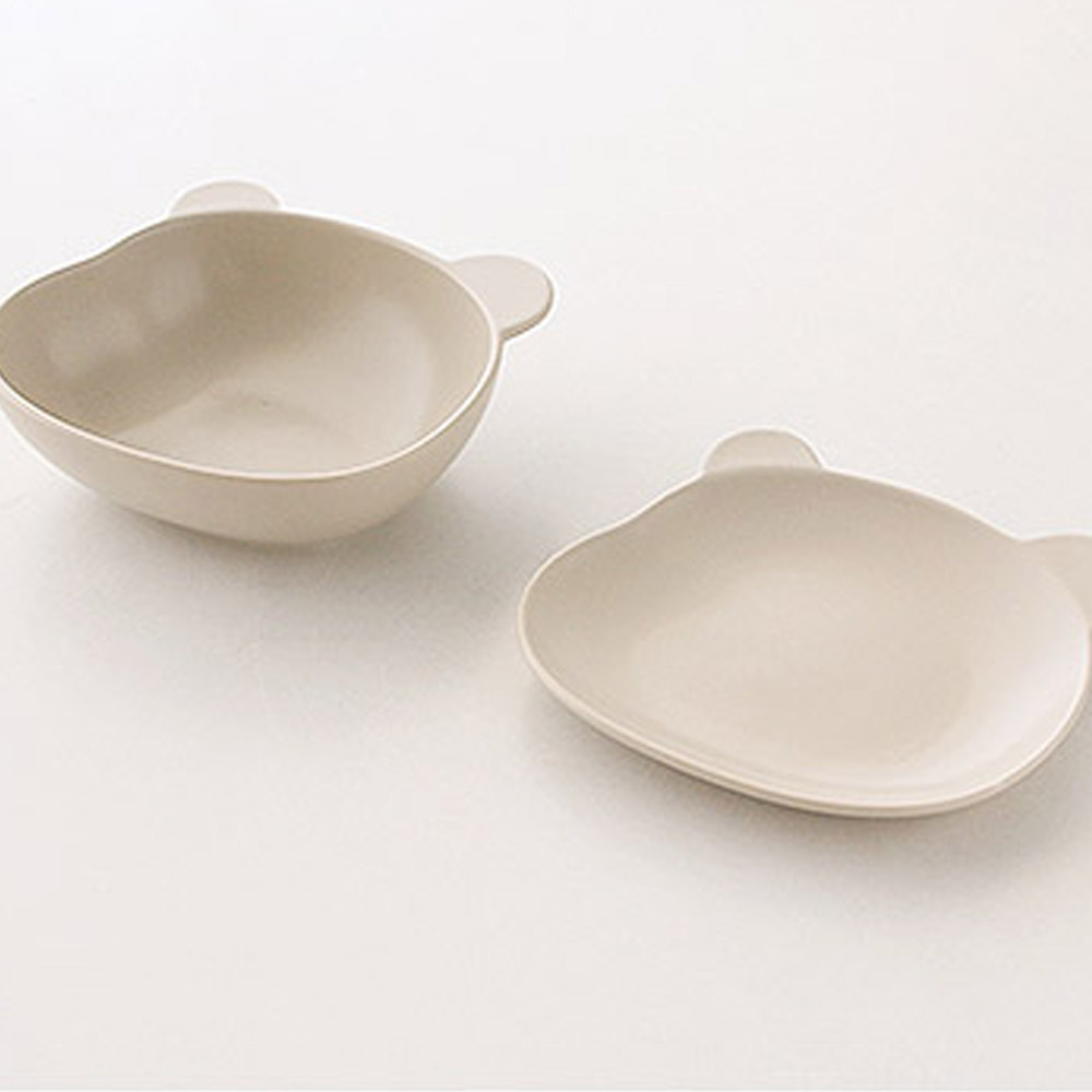 곰돌이 파티 도자기 반찬 브런치 예쁜 플레이팅 앞접시세트 그릇 접시 크림 크림